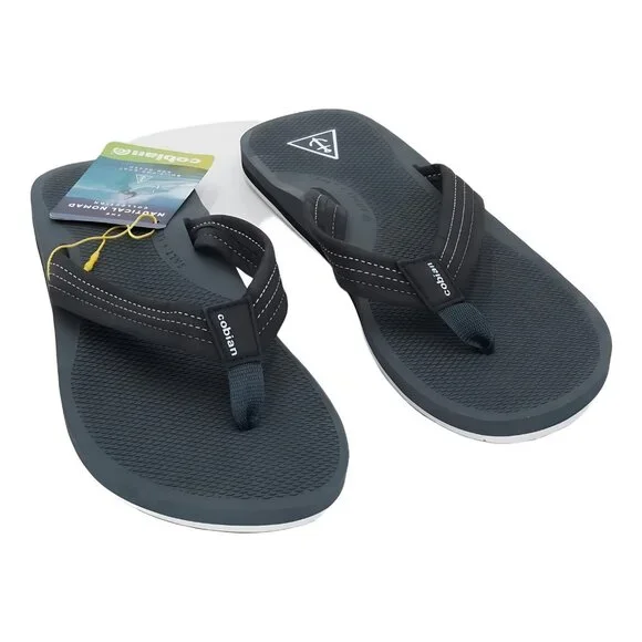 Cobian Men's Anchor Sandals - Black Casual Flip Flops Size 11 - Picture 1 of 6